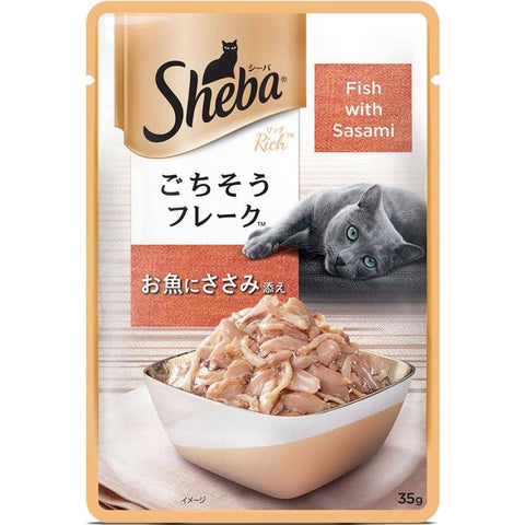 Me-O Delite Tuna with Crab Sticks in Jelly and Sheba Fish with Sasami Premium Cat Wet Food Combo Me-O Delite Tuna with Crab Sticks in Jelly and Sheba Fish with Sasami Premium Cat Wet Food Combo