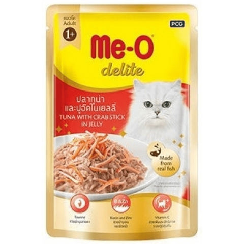 Me-O Delite Tuna with Crab Sticks in Jelly and Sheba Fish with Sasami Premium Cat Wet Food Combo Me-O Delite Tuna with Crab Sticks in Jelly and Sheba Fish with Sasami Premium Cat Wet Food Combo