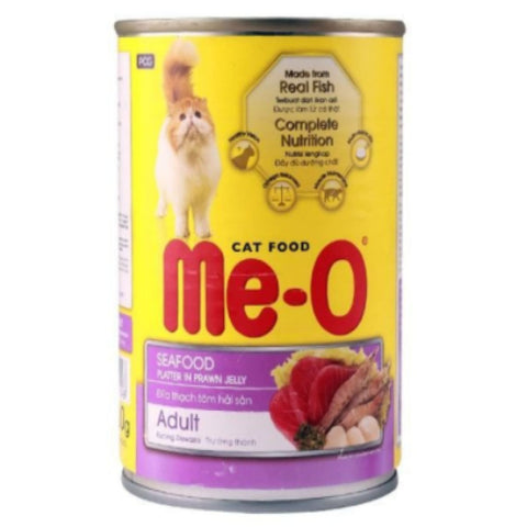 Me-O Seafood Platter in Prawn Jelly Canned Adult Cat Wet Food Me-O Seafood Platter in Prawn Jelly Canned Adult Cat Wet Food