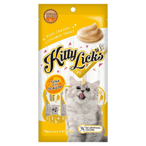 Me-O Creamy Chicken & Liver and Kitty Licks Tuna Scallop Cat Treats Combo Me-O Creamy Chicken & Liver and Kitty Licks Tuna Scallop Cat Treats Combo