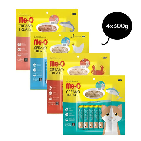 Me-O Creamy Chicken & Liver, Crab, Salmon and Bonito Cat Treat Combo Me-O Creamy Chicken & Liver, Crab, Salmon and Bonito Cat Treat Combo