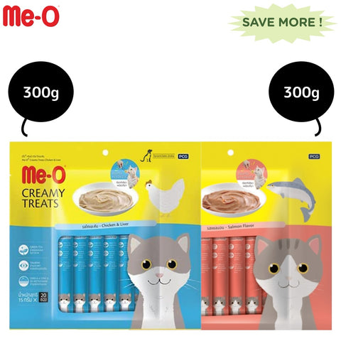 Me-O Creamy Salmon and Chicken & Liver Cat Treat Combo Me-O Creamy Salmon and Chicken & Liver Cat Treat Combo