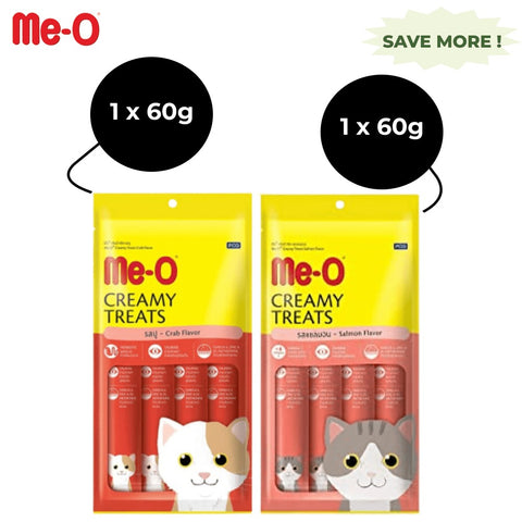 Me-O Creamy Salmon and Crab Cat Treat Combo Me-O Creamy Salmon and Crab Cat Treat Combo