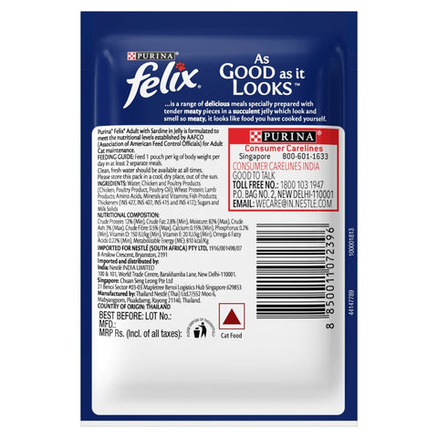 Me-O Delite Tuna with Bonito in Jelly and Purina Felix Sardine with Jelly Adult Cat Wet Food Combo (12+12) Me-O Delite Tuna with Bonito in Jelly and Purina Felix Sardine with Jelly Adult Cat Wet Food Combo (12+12)