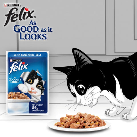 Me-O Delite Tuna with Bonito in Jelly and Purina Felix Sardine with Jelly Adult Cat Wet Food Combo (12+12) Me-O Delite Tuna with Bonito in Jelly and Purina Felix Sardine with Jelly Adult Cat Wet Food Combo (12+12)