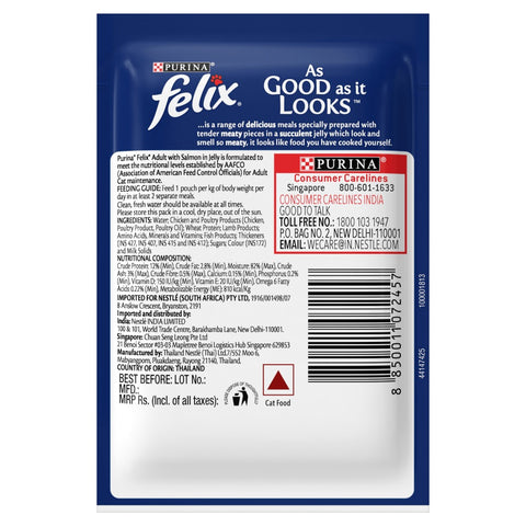 Me-O Delite Tuna with Crab Sticks in Jelly and Purina Felix Salmon with Jelly Adult Cat Wet Food Combo (12+12) Me-O Delite Tuna with Crab Sticks in Jelly and Purina Felix Salmon with Jelly Adult Cat Wet Food Combo (12+12)