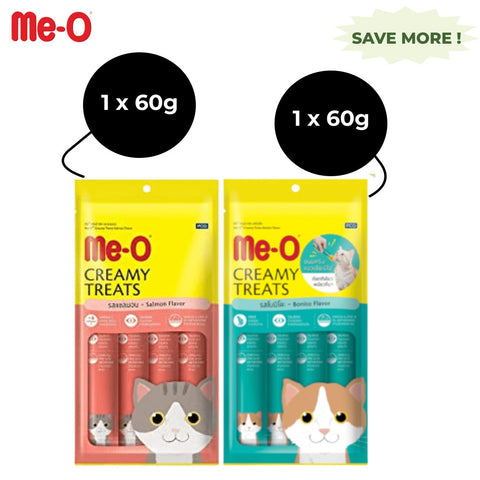 Me-O Creamy Salmon and Creamy Bonito Cat Treat Combo
